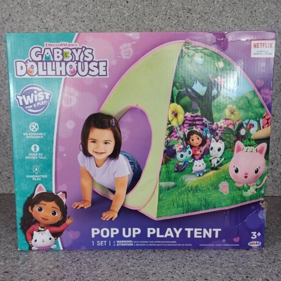Tent Gabby's Dollhouse Kids Fun Activity Toy Pop Up Tent - Picture 1 of 6